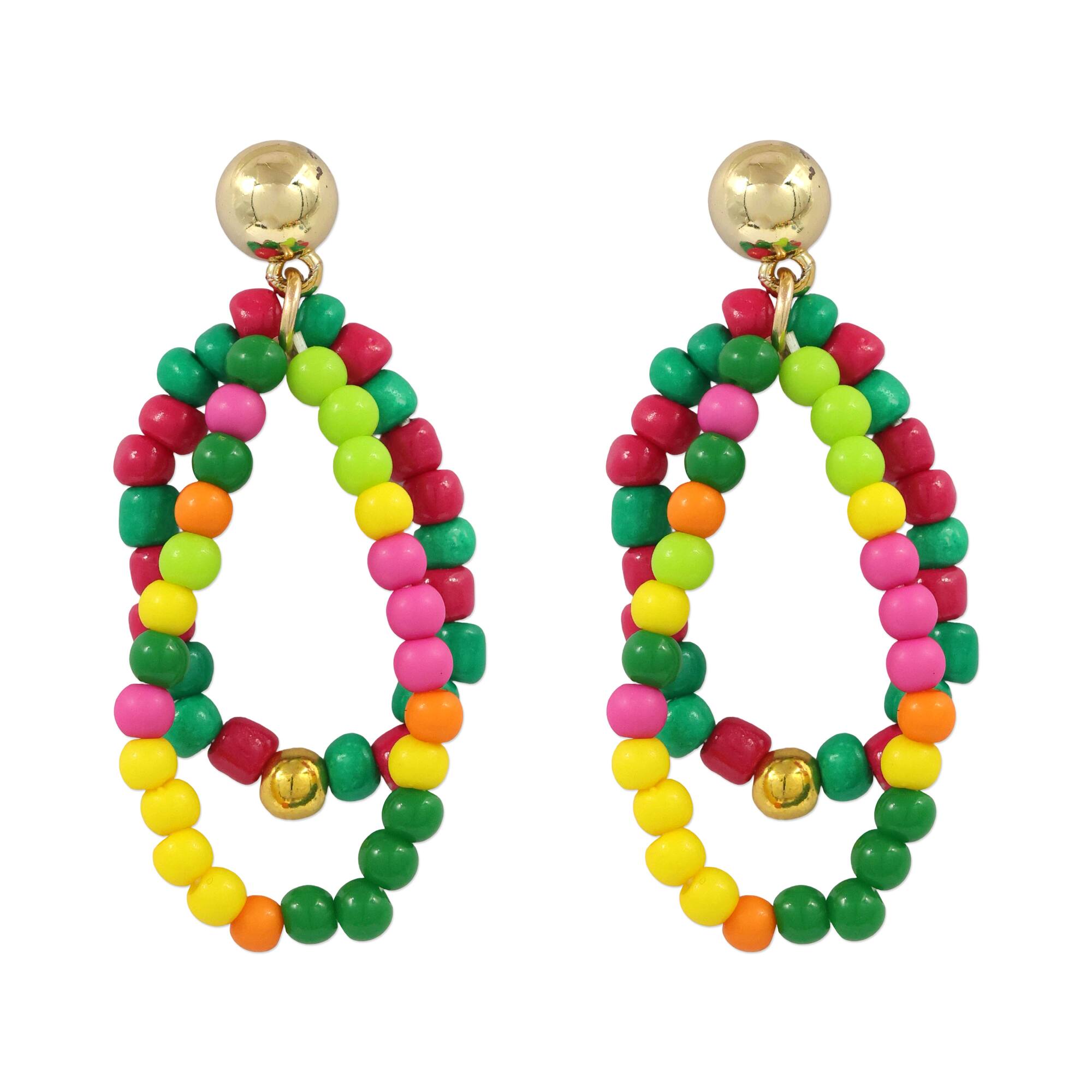 Summer Multicolor Loop Bead Earrings by Make Market®